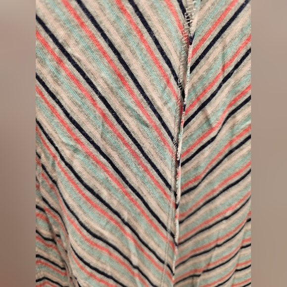 Democracy Tie Front Button Top Women’s XL Multicolor Striped V-Neck Blouse - Picture 5 of 9